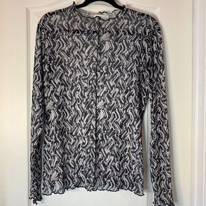Part Two Sheer Mesh Top Black & Beige Size L EU – Scandinavian Minimal Chic